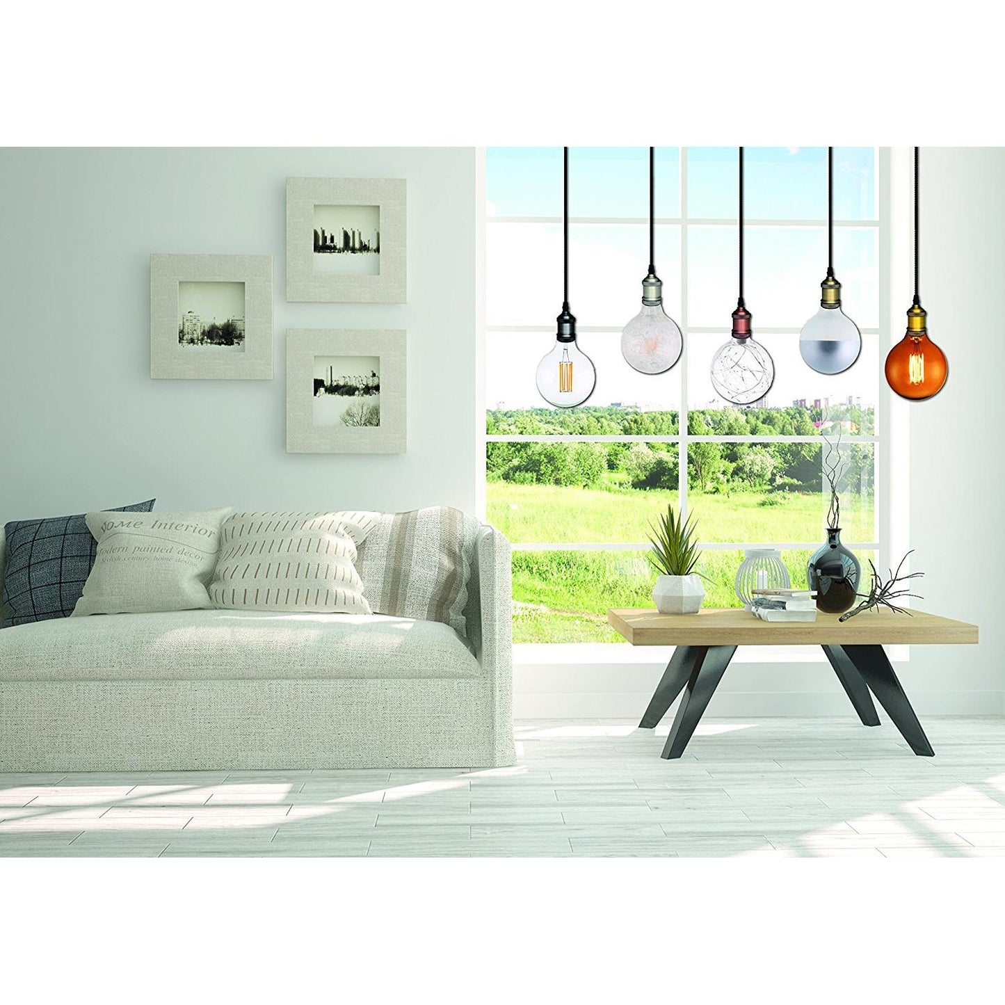 Vintage Black Pearl lampenhouder met textielkabel 1 m E27 Garza Lighting