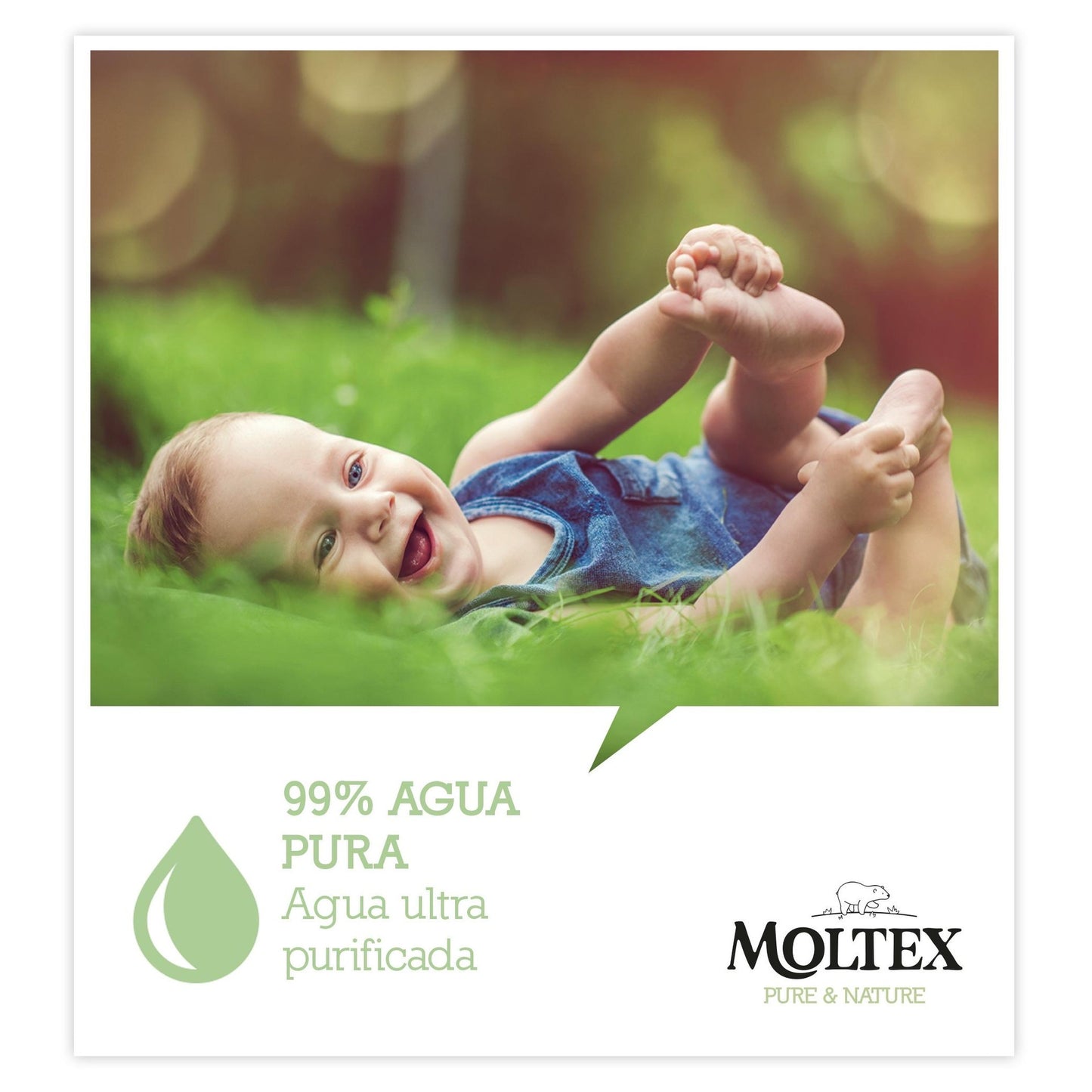 Pack of 6 x Moltex Pure & Nature Wipes 60 Units