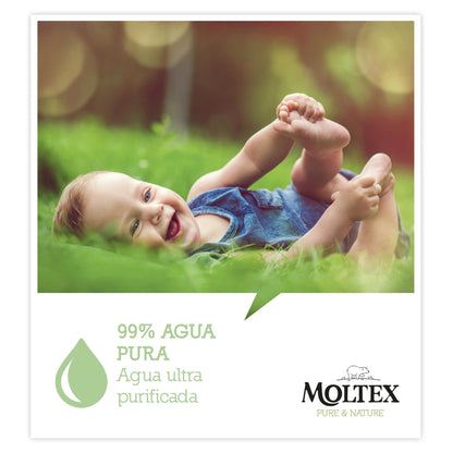 Pack of 6 x Moltex Pure & Nature Wipes 60 Units