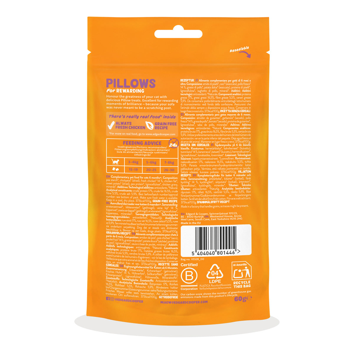 Przysmaki z kurczaka Naturalne przysmaki dla kotów Edgard Cooper 60 g