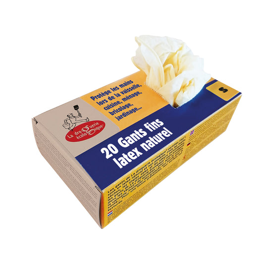 Natuurlijke latex handschoenen FSC La Droguerie Écologique 20 stuks maat S