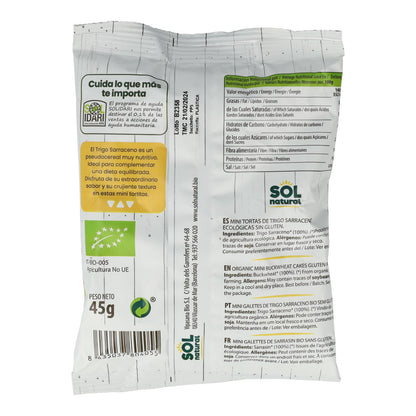 Mini-pannenkoekjes van biologische glutenvrije boekweit Sol Natural 45 g