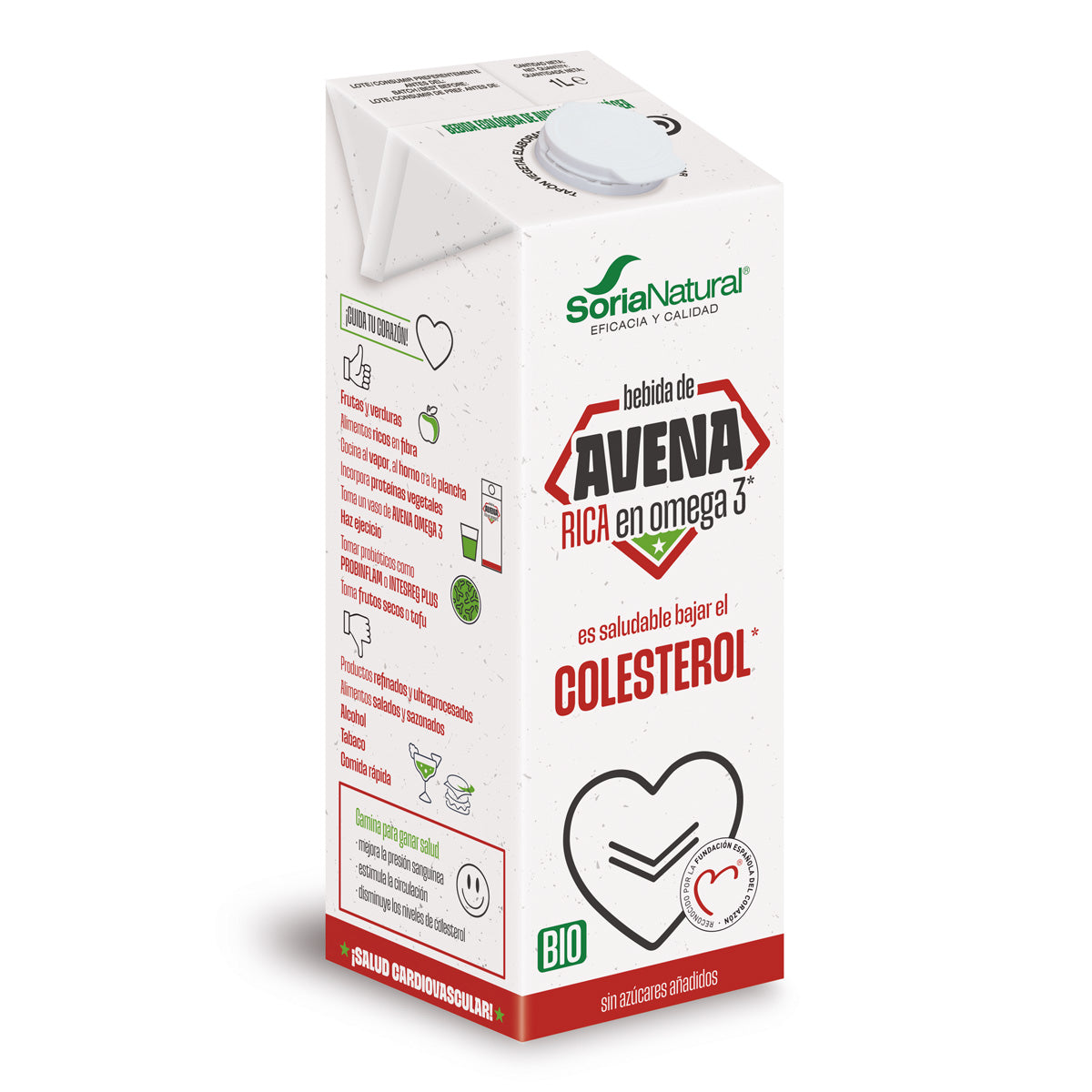 Bebida Ecológica de Avena rica en Omega 3, Soria Natural, 1L