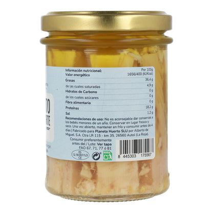 Lot de 12 boîtes de thon blanc à l'huile d'olive ECO Planeta Huerto 200 g