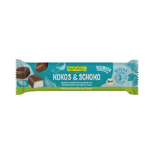 Kokos- och mjölkchokladbar Rapunzel 50 g