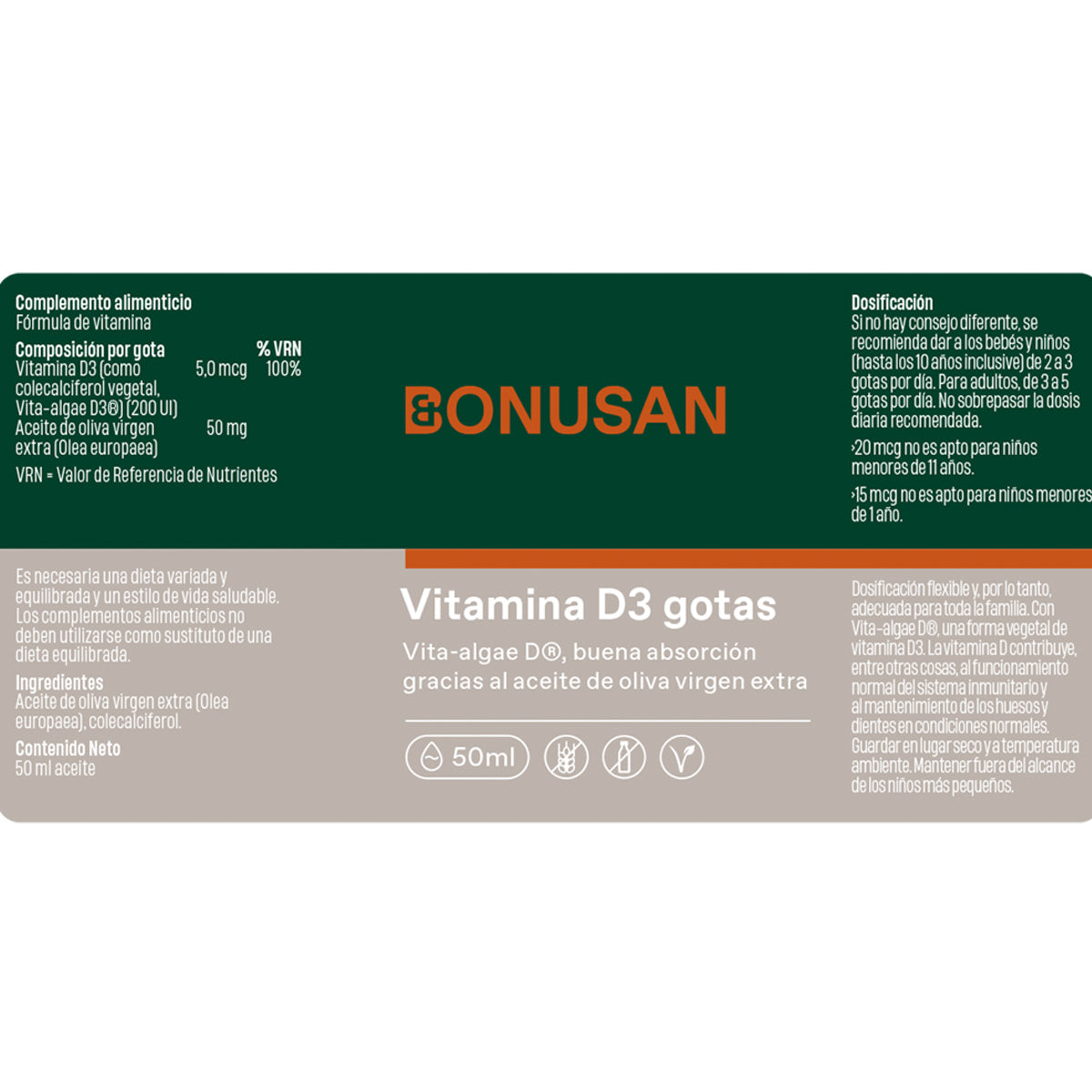 Vitamine D3 druppels Bonusan 50 ml