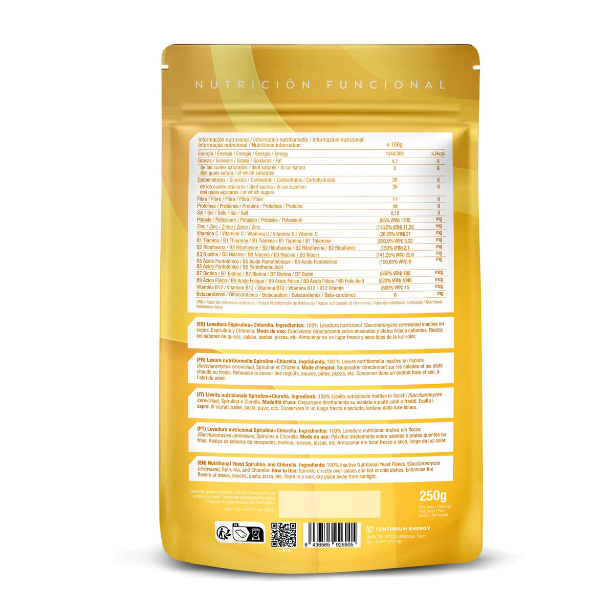 Drożdże odżywcze z chlorellą i spiruliną XL Energy Feelings 250 g