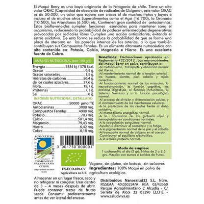 Maqui-bessenpoeder ECO 50 g, Salud Viva