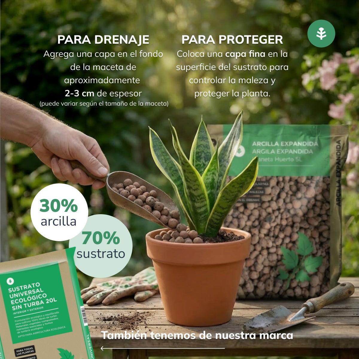 Confezione 15 L 3 x Argilla espansa Planeta Huerto 5 Litri