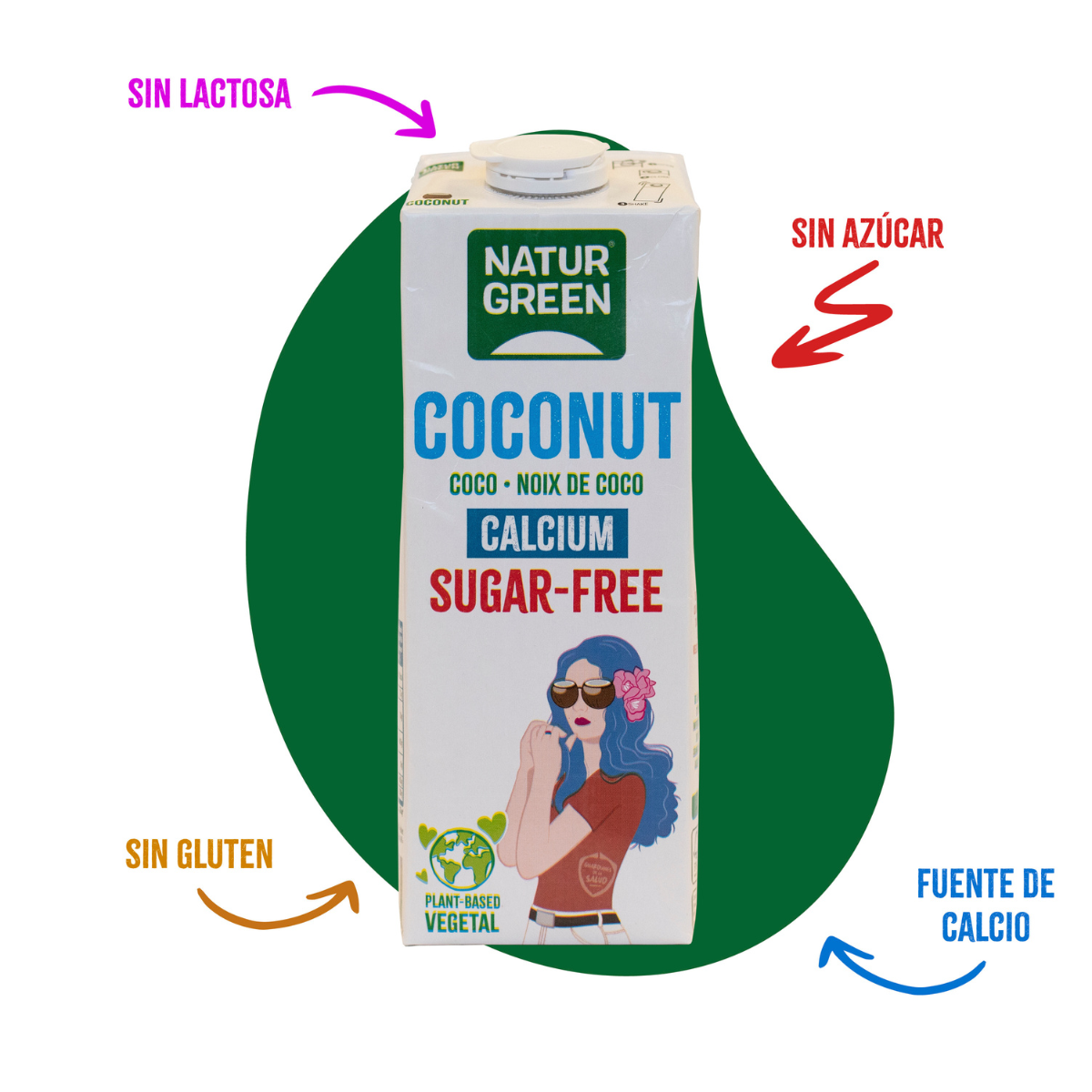 Bevanda vegetale al cocco senza zucchero e calcio NaturGreen 1 litro