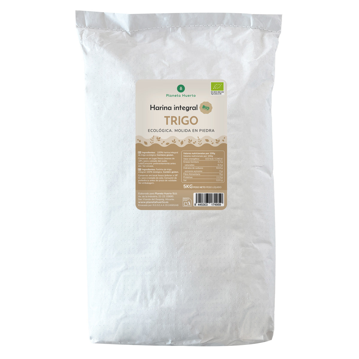 Farine de Blé Complète Eco Planet Garden 5 Kg