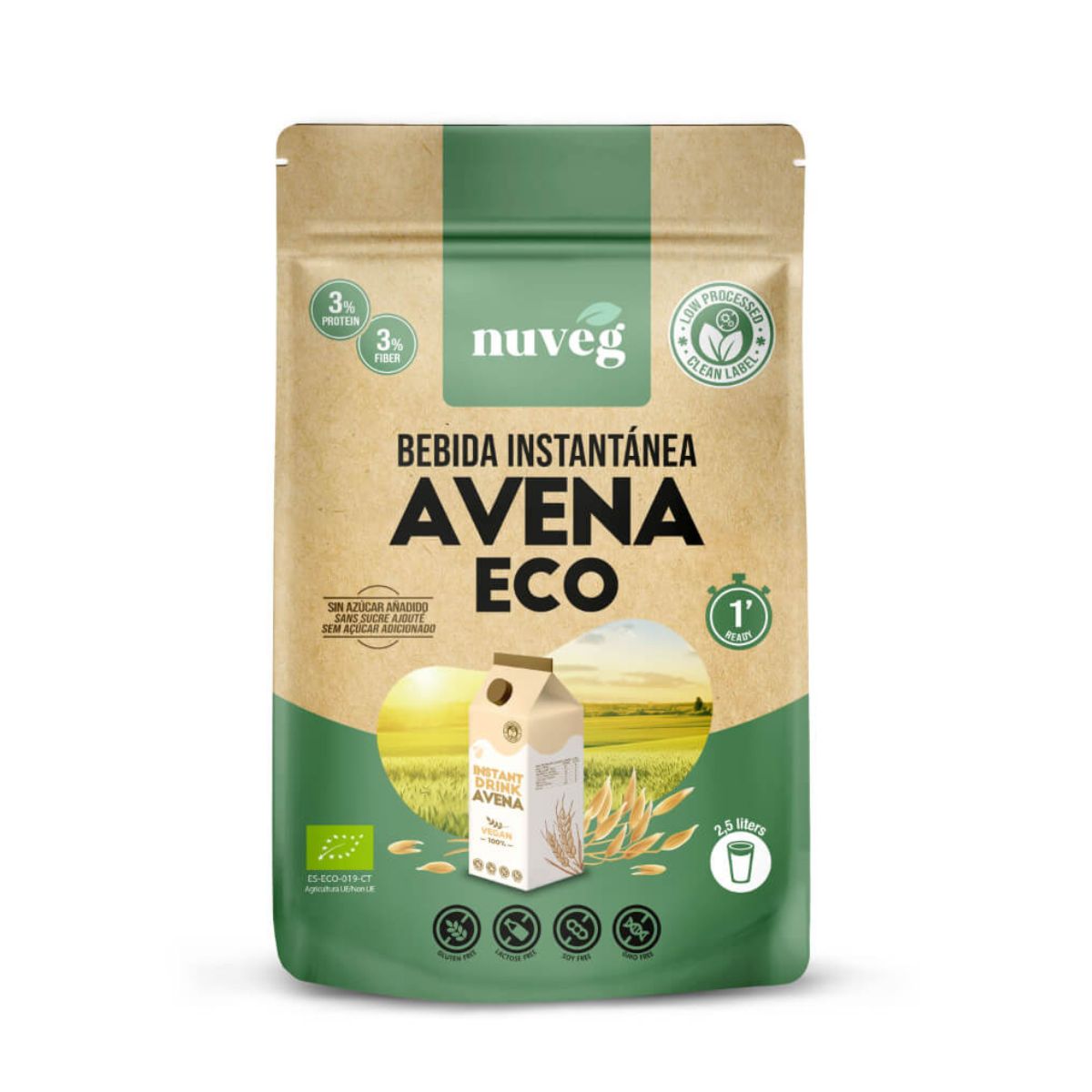 Napój owsiany ECO w proszku Nuveg 200 g na 2,5 litra