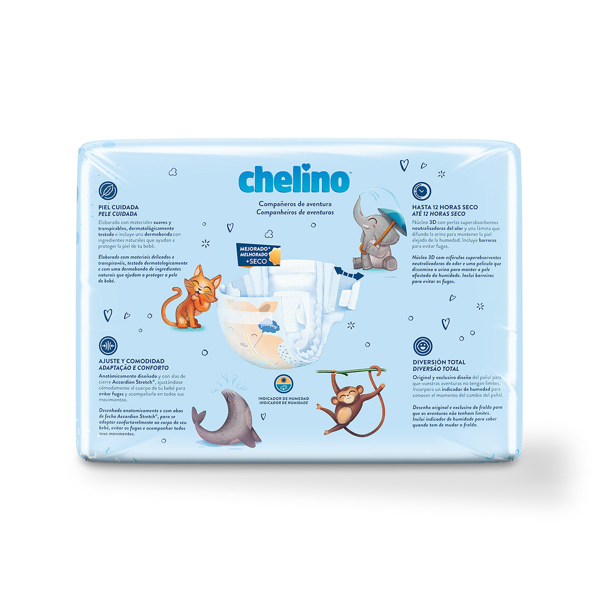 Pakket 6 x Luier T3 Liggend (4-10 kg) 36 stuks, Chelino