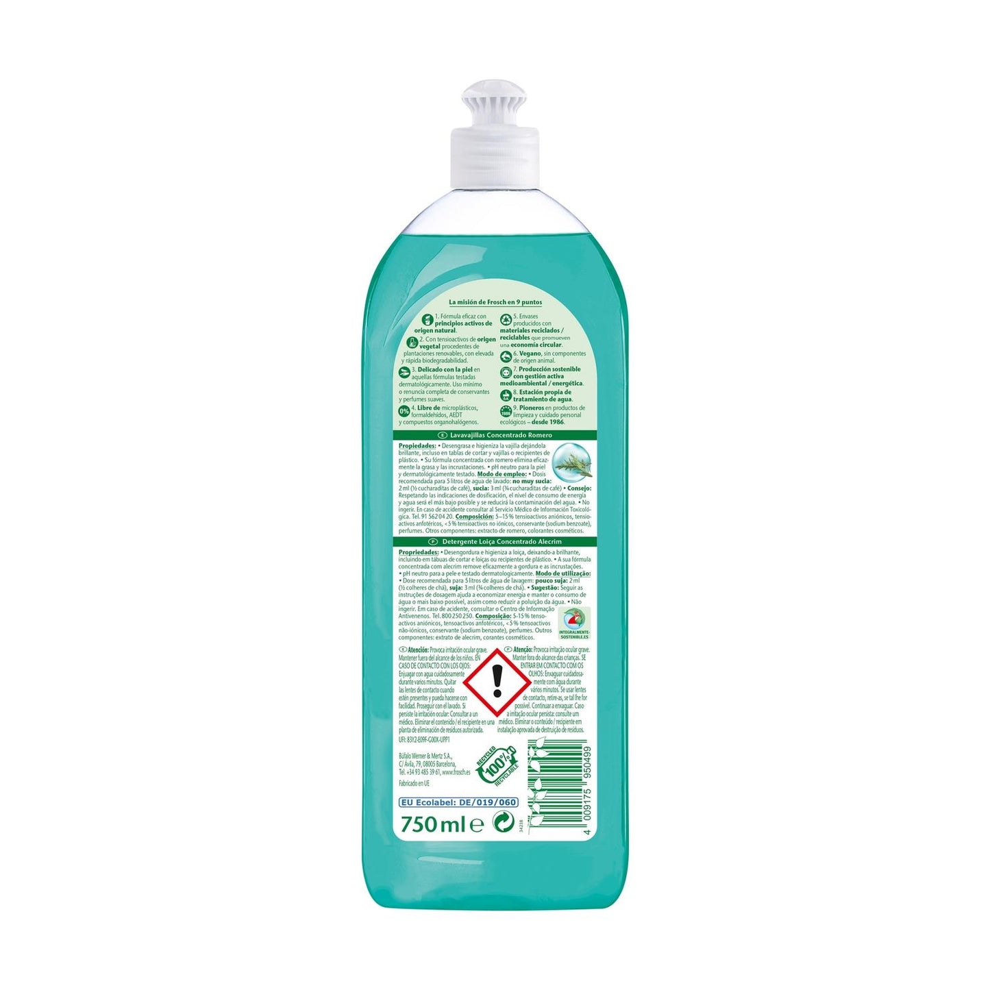 Liquide vaisselle romarin Frosch 750 ml