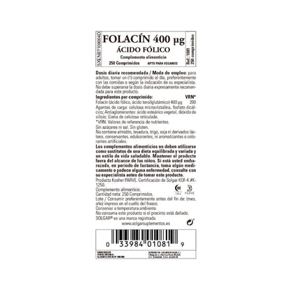 Kwas foliowy Folacín 250 kapsułek