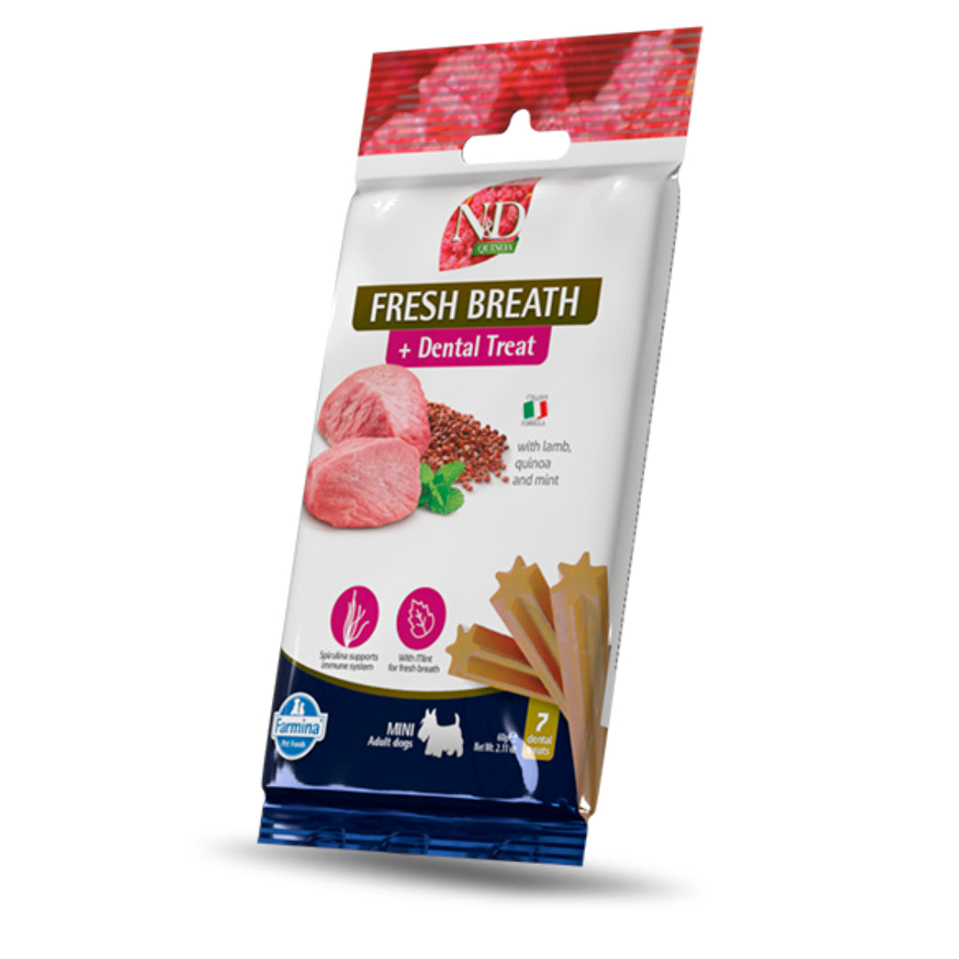 N&D Quinoa Canine Dental Treat Fresh Breath für kleine Rassen 60 g 7 Stück
