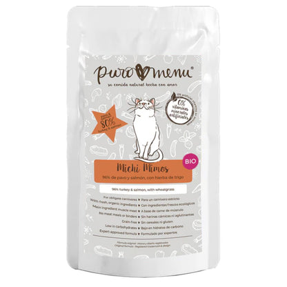 Barf våtfoder för katter Michi mimos BIO (kalkon och lax) Puromenu 100 g