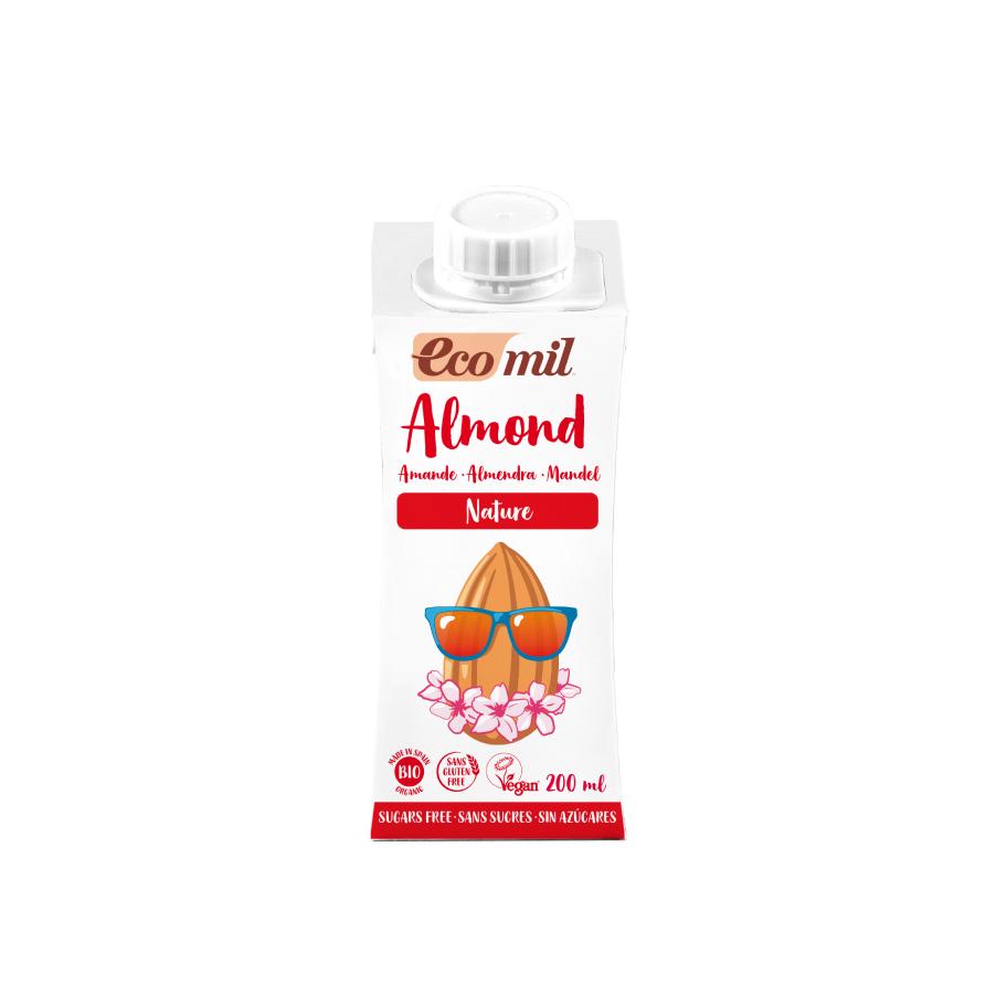 Biologische amandeldrank zonder suiker Ecomil 200 ml