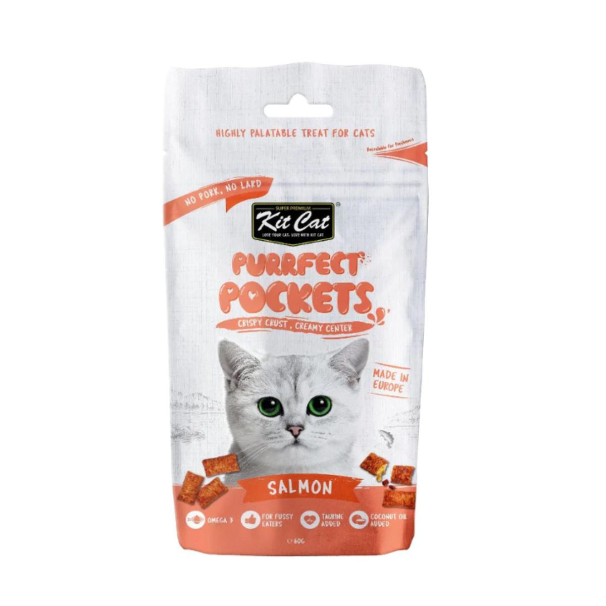 Kit Cat Purrfect Pockets – Lachs 60 g Katzensnack