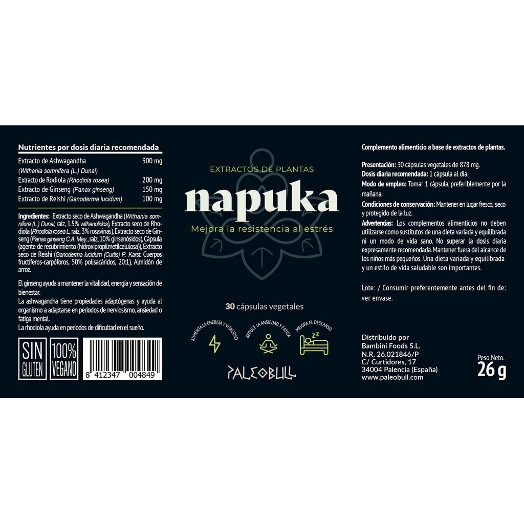 Napuka Adaptogènes Mix Paleobull 30 gélules Napuka 30 gélules