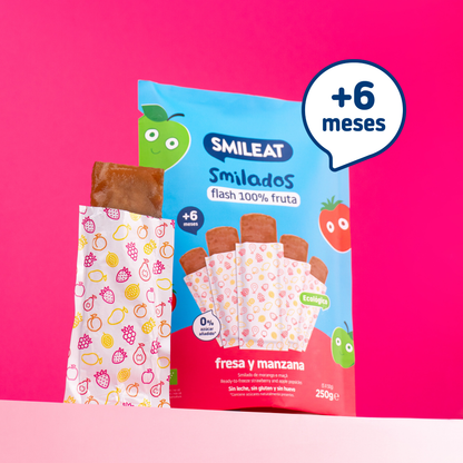 2er-Pack Smilado Erdbeere und Apfel ECO Eiscreme für Kinder 100 % Frucht SMILEAT 250 g/Stück