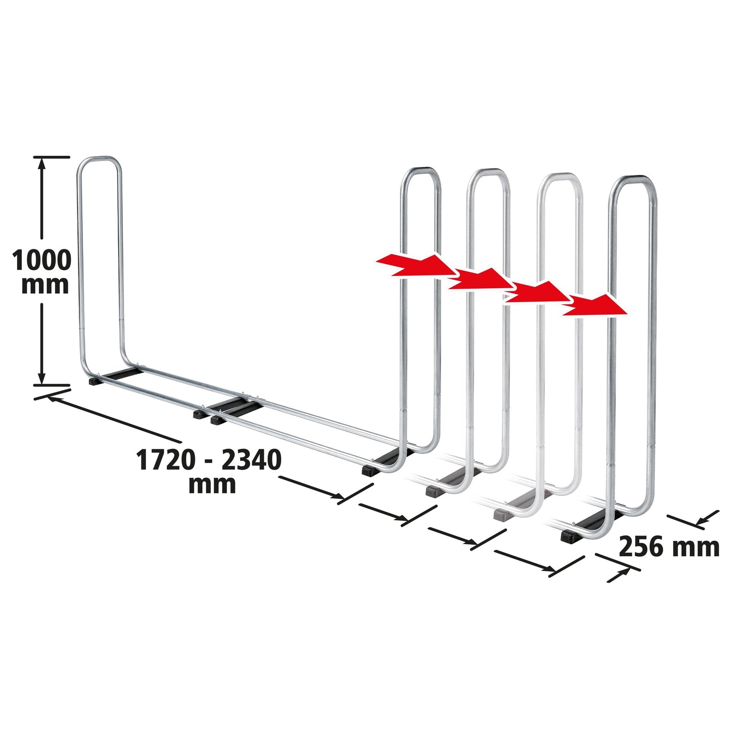 Verstellbarer Ständer zur Lagerung von Brennholz