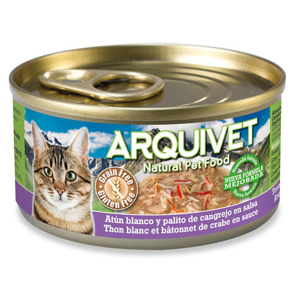 Thon blanc et crabe en sauce Arquivet 80 g Nourriture humide pour chats
