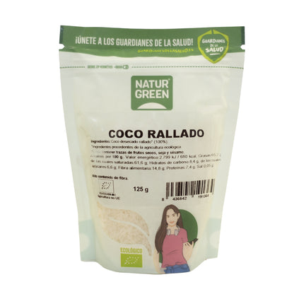 Riven ekologisk kokos Naturgreen 125 g