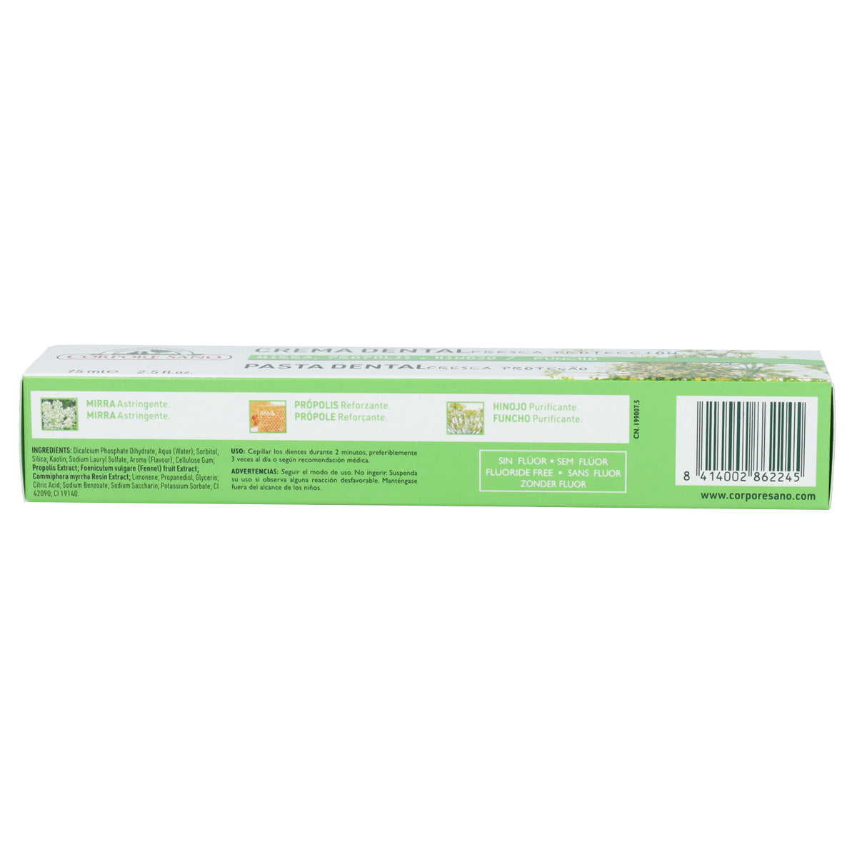 Confezione da 5 dentifrici Mirra, Propoli e Finocchio Corpore Sano 75 ml
