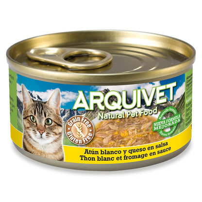 Atún blanco y queso en salsa Arquivet 80 g Comida húmeda para gatos