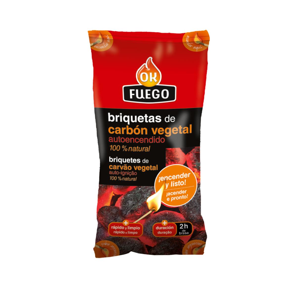 Okfuego 1.5 kg self-igniting charcoal briquettes