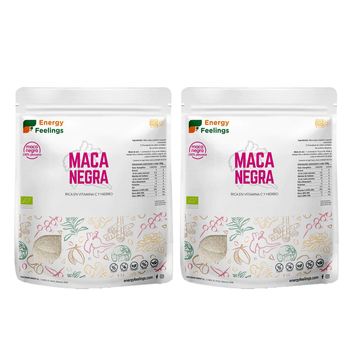2er-Pack Bio-Maca-Pulver Energy Feelings 1 kg