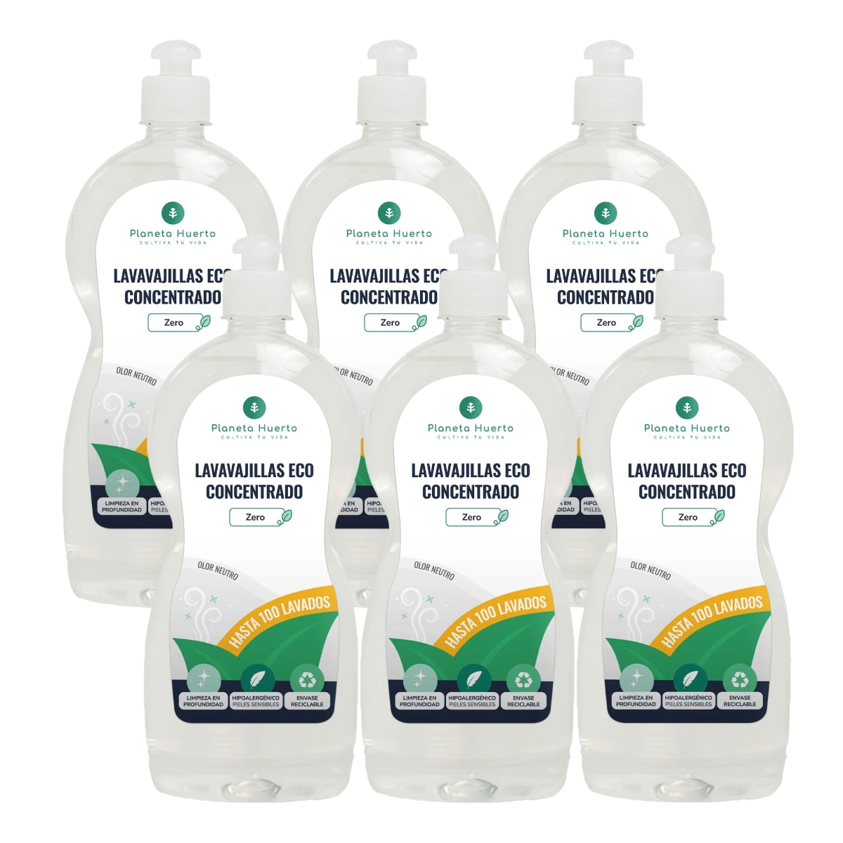 Förpackning 6xDiskmaskinshandbok allergivänlig oparfymerad ECO Planet Garden 750 ml