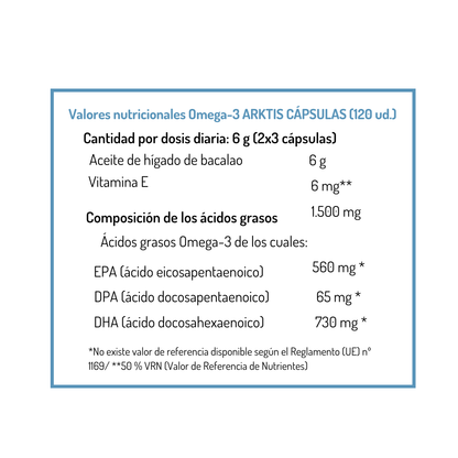 Omega-3 ARKTIS NORSAN 120 cápsulas