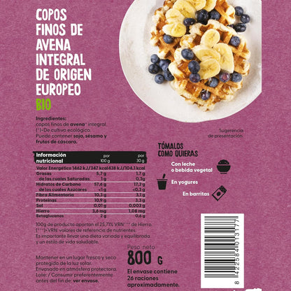 Zachte volkoren havervlokken Bio Ecocesta 800 g