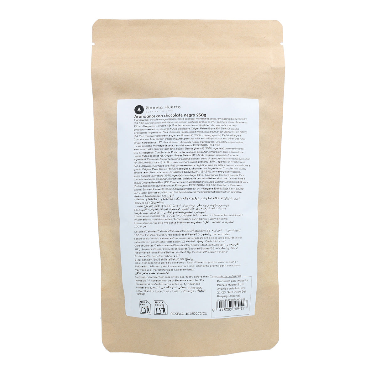 Jagody z ciemną czekoladą Planeta Huerto 250gr