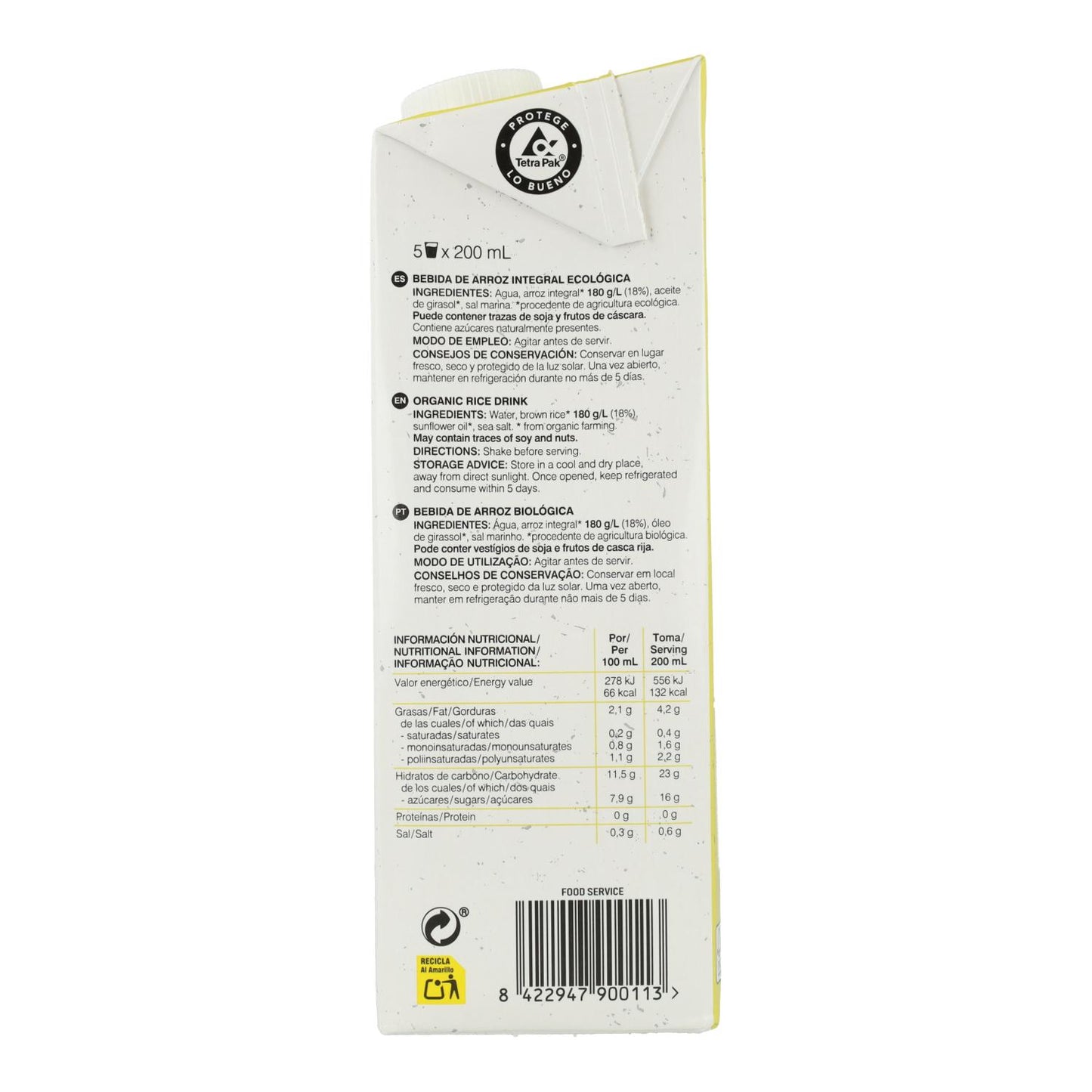 Zestaw 6 x  Napój z brązowego ryżu Soria Natural 1 l