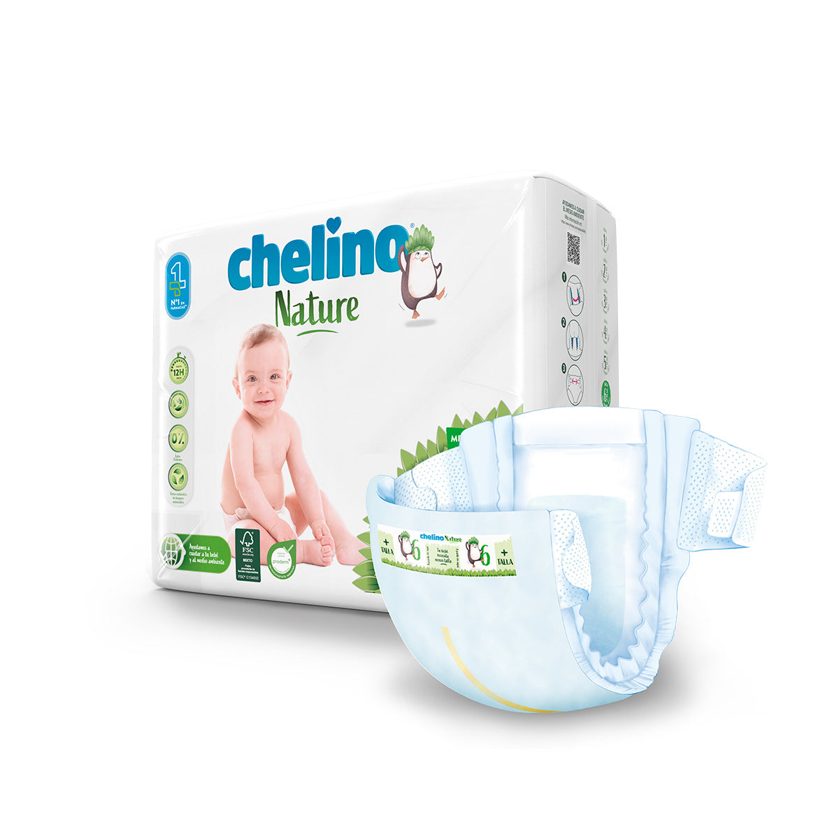 6-pack blöjor T6 17-28 kg Chelino Nature 27 st