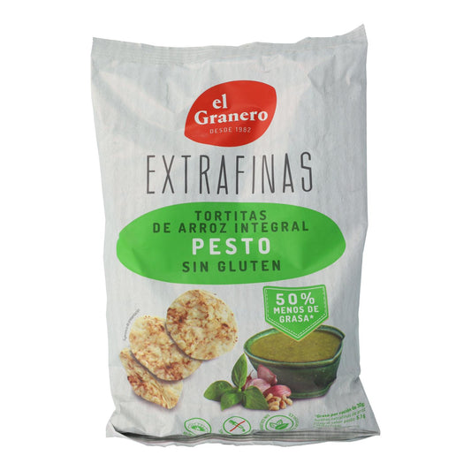 Galettes de riz brun extra fines au pesto sans gluten El Granero 60 g