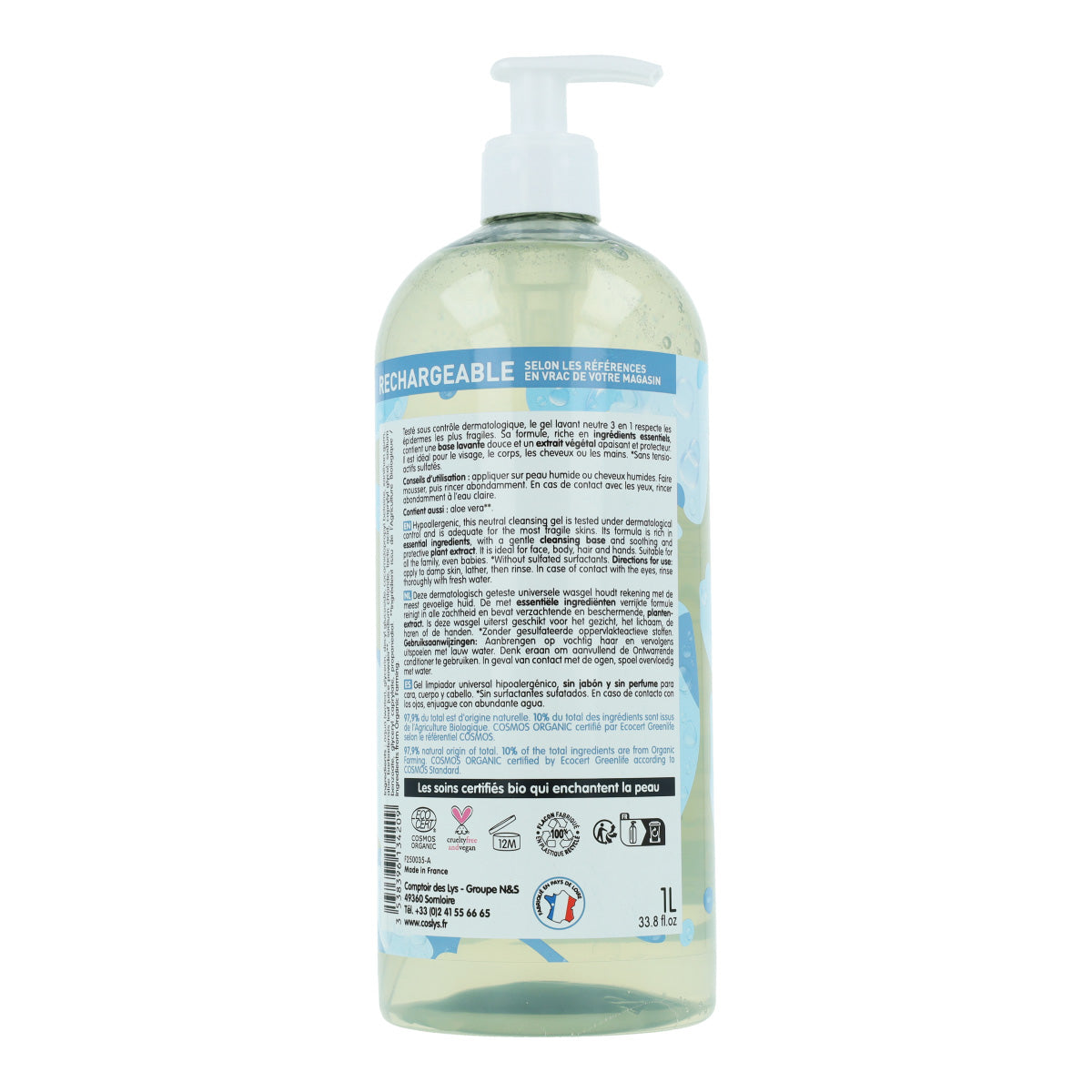 Parfümfreies Universal-Duschgel Coslys, 1 l