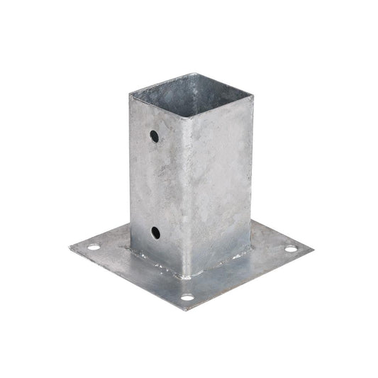 Support d'ancrage métallique carré pour poteaux et pergolas Faura 9x9