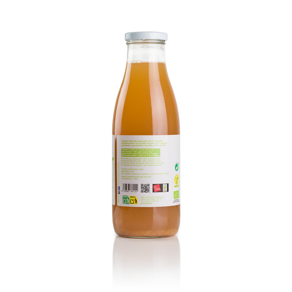 Jus de pomme et de gingembre 100 % bio Ékolo 750 ml