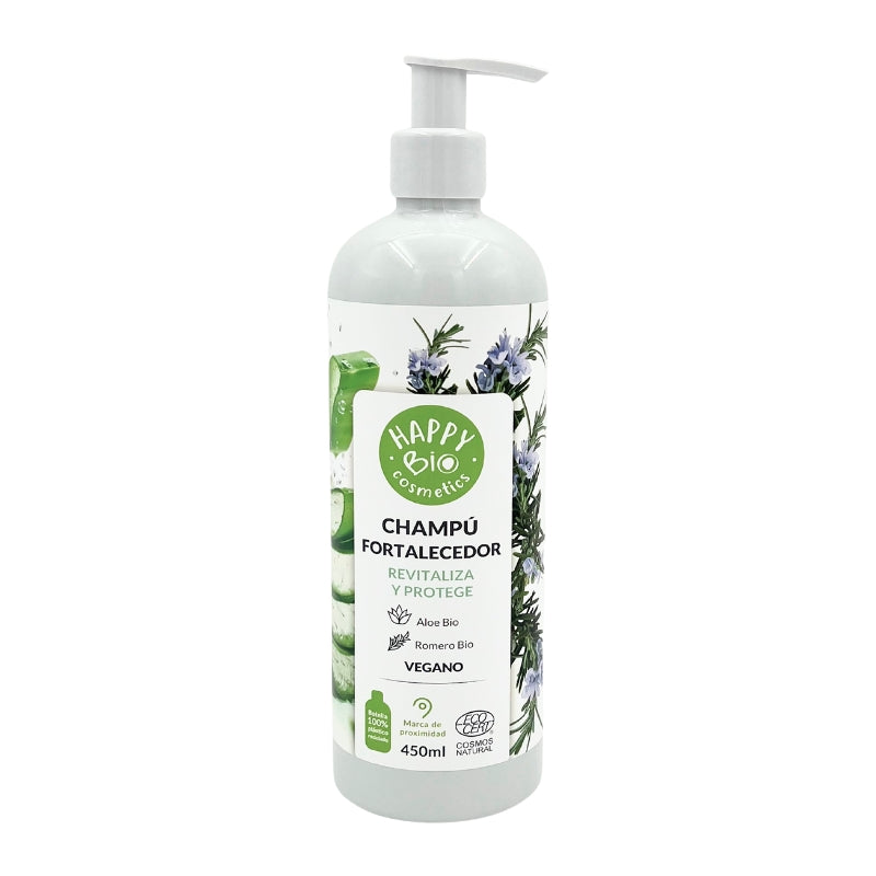 Champú fortalecedor Romero y Aloe Vera BIO HappyBio 450 ml