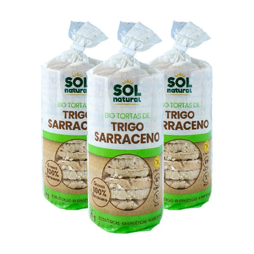 Pack x3 Tortitas de trigo sarraceno bio sin gluten Sol Natural 100 g