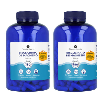 Pack 2xBisglycinate de Magnésium 500 mg Planeta Huerto 180 gélules