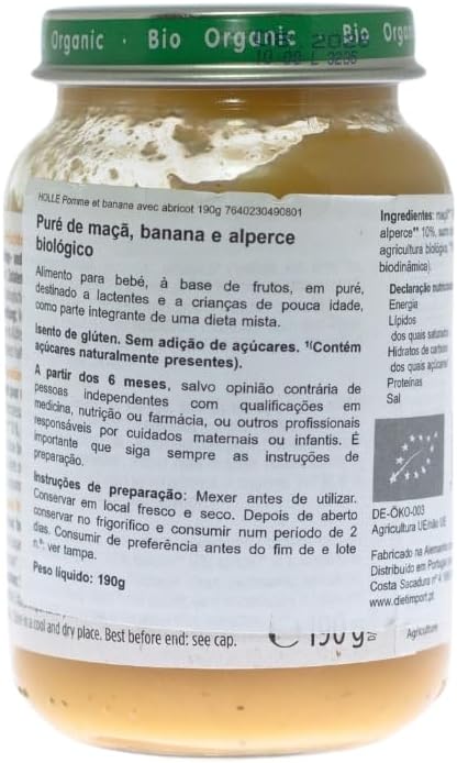 ECO-potje met appel, banaan en abrikoos +6 maanden Holle 190 g