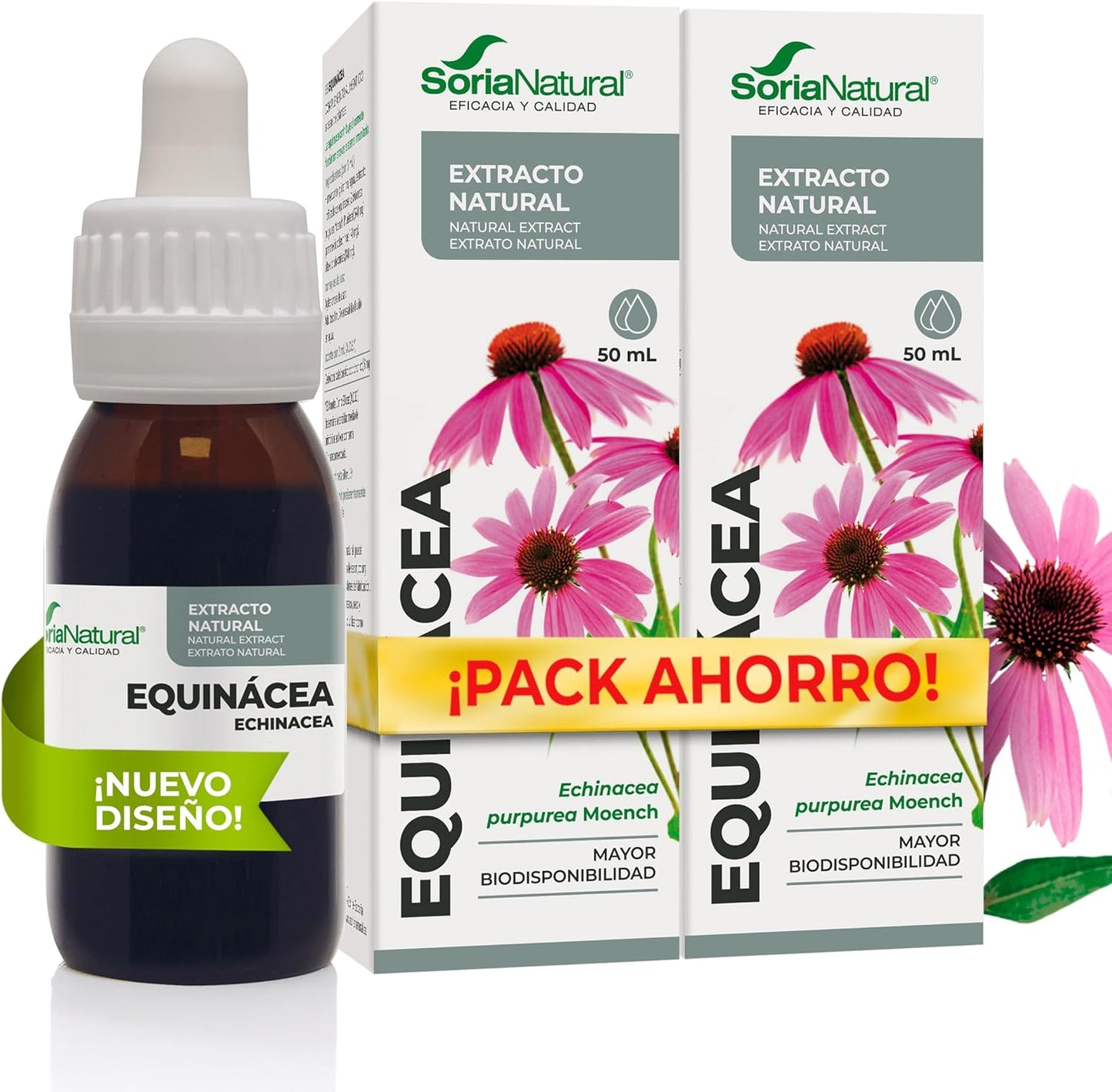Pakket 2X Echinacea-extract Soria Natural, 50 ml