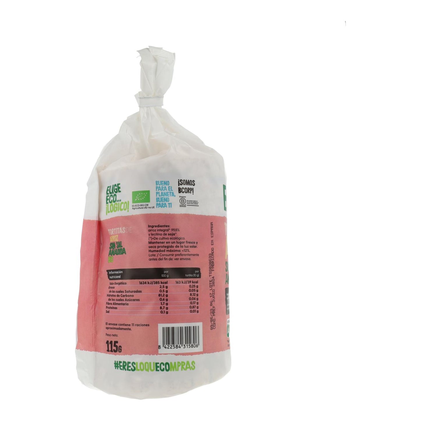 Galettes de riz bio Ecocesta sans sel ajouté, 15 g