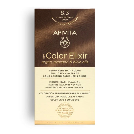 Farba do włosów MY COLOR ELIXIR N8.3, APIVITA, 150 ml