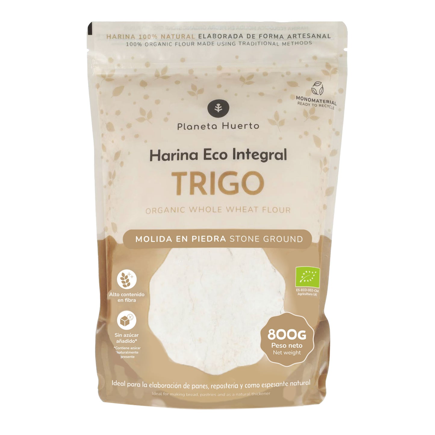 Harina Integral de Trigo Eco Planeta Huerto 800 g